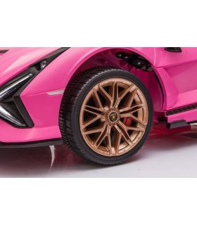 Voiture électrique 12V Lamborghini Sian Rose - Pack Luxe