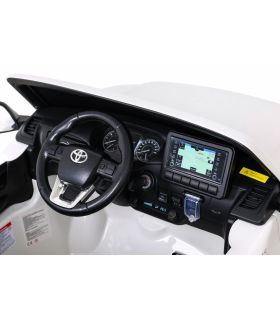 Voiture électrique 2 places 12V Toyota Hilux Blanche - Pack Luxe