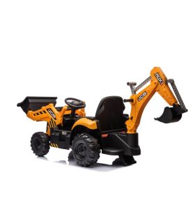 Tracteur excavateur électrique 12V JCB Jaune