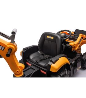 Tracteur excavateur électrique 12V JCB Jaune