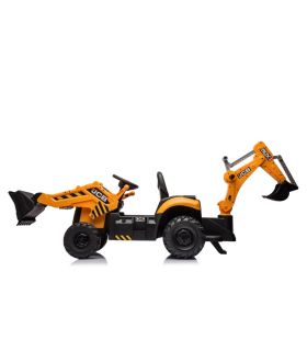 Tracteur excavateur électrique 12V JCB Jaune