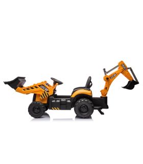 Tracteur excavateur électrique 12V JCB Jaune