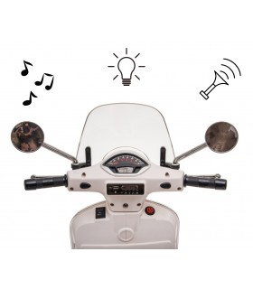Moto électrique enfant Milly Mally Vespa GTS Super blanc