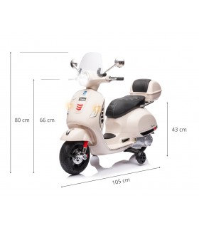Moto électrique enfant Milly Mally Vespa GTS Super blanc